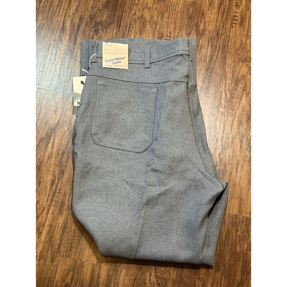 JCPenney Men’s Action Master Jeans 42 X 30 Heather Grey Polyester NWT Vintage